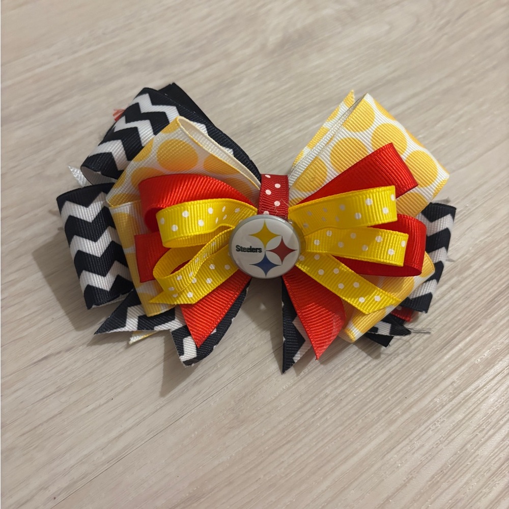 ❤️💛🖤Steelers Hair Bow🖤💛❤️